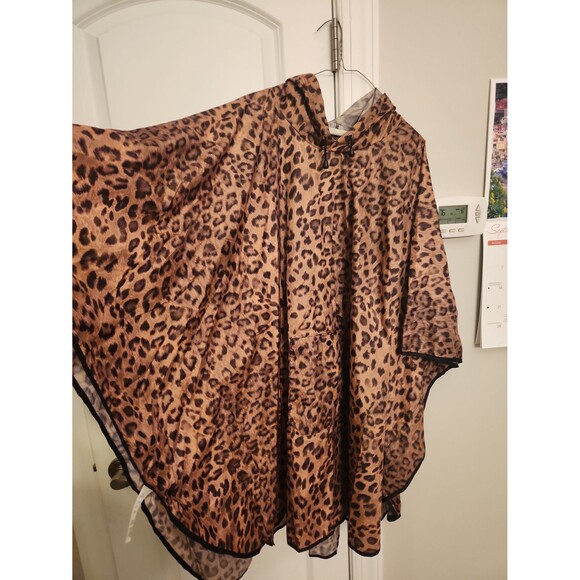 Chico's Leopard-Print Poncho Rain Cover-up One Size - Picture 2 of 10